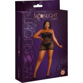 MOONLIGHT - MODEL 10 SUKIENKA Z SIATKI CZARNY PLUS SIZE