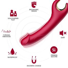 ARMONY - WIBRATOR I ROTATOR PRINCE DILDO CZERWONY