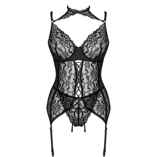 LIVCO CORSETTI FASHION - GIELLANDRA FOR THE SENSES COLLECTION CORSET + PANTY NEGRO L/XL