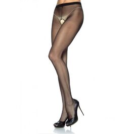 LEG AVENUE - NYLONOWE MAJTKI Z ROZCIECIEM W KROKU CZARNE
