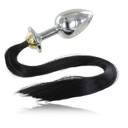 METAL HARD -KOREK ANALNY Z OGONKIEM 8,89CM