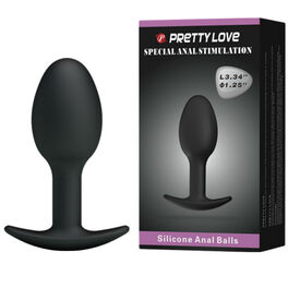 PRETTY LOVE - SILIKONOWY KOREK ANALNY 6,5 CM CZARNY