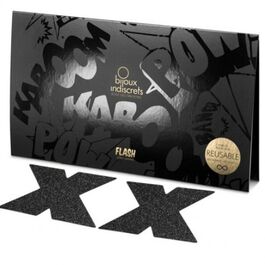 BIJOUX - NIEDYSKRETNE FLASH CROSS CZARNE NAKLADKI NA SUTKI