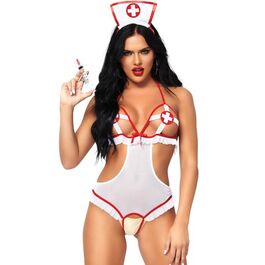 LEG AVENUE - BODY PIELEGNIARSKI OTWARTE BEZ ROGA, JEDEN ROZMIAR