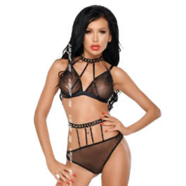 ME-SEDUCE - ZESTAW DOTTY DWUCZESCIOWY CZARNY S/M