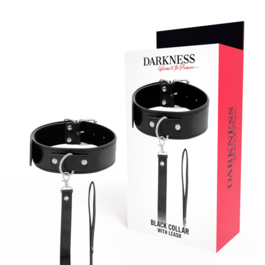 DARKNESS - NASZYJNIK POZYCJI ZE SKORZANYM LANCUCHEM