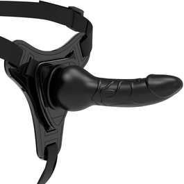 FETISH SUBMISSIVE HARNESS - REALISTYCZNY CZARNY SILIKON 16 CM