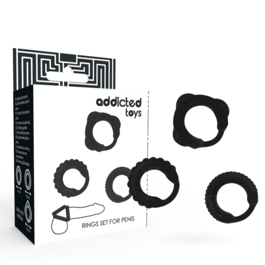 ADDICTED TOYS - ZESTAW C-RING CZARNY