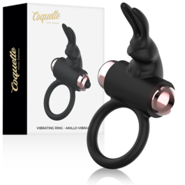 COQUETTE CHIC DESIRE - PIERSCIEN NA KUTAS Z WIBRATOREM CZARNO/ZLOTY