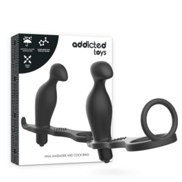 ADDICTED TOYS - KOREK ANALNY Z CZARNYM SILIKONOWYM PIERSCIENIEM 12 CM