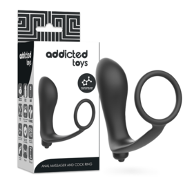 ADDICTED TOYS - KOREK ANALNY Z PIERSCIENIEM NA PENISA, WIBRUJACY