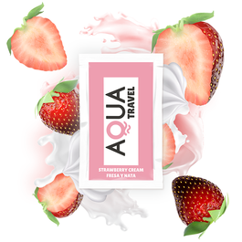 AQUA TRAVEL - LUBRYKANT NA BAZIE WODY O SMAKU KREMOWYM TRUSKAWKOWYM 6 ML