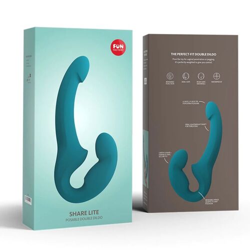 FUN FACTORY - SHARE LITE DOUBLE DILDO ARNÉS DEEP AZUL